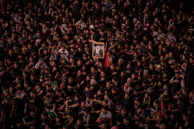 July 9, 2026, Karbala, Iraq: Mourners take part in the funeral procession for Iran s late supreme leader Ayatollah Ali Khamenei at the Imam Hussein Shrine in Karbala early on July 9, 2026. Iranians were preparing on July 9 to bury their slain leader Ali Khamenei in his hometown of Mashhad in northeast Iran, as new US strikes threatened to trigger a fresh escalation in the Middle East war. The late leader s burial follows a multi-day funeral ceremony that attracted millions of mourners across various cities in both Iran and Iraq. Karbala Iraq - ZUMAi98_ 20260709_zih_i98_073 Copyright: xIranianxSupremexLeader SxOfficex
