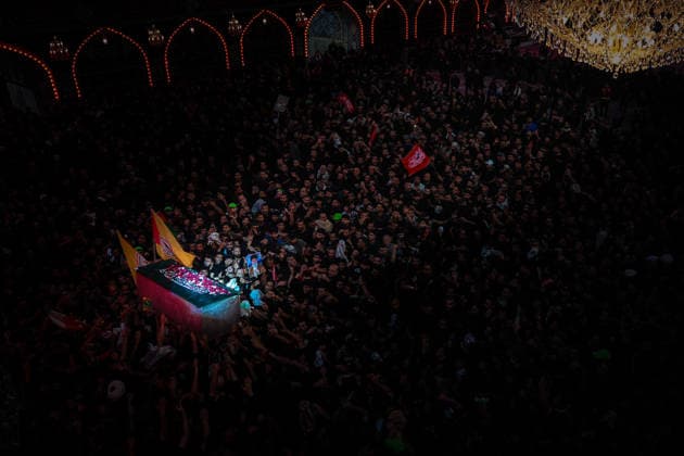 July 9, 2026, Karbala, Iraq: Mourners carry the coffin of Iran s late supreme leader Ayatollah Ali Khamenei as they take part in the funeral procession at the Imam Hussein Shrine in Karbala early on July 9, 2026. Iranians were preparing on July 9 to bury their slain leader Ali Khamenei in his hometown of Mashhad in northeast Iran, as new US strikes threatened to trigger a fresh escalation in the Middle East war. The late leader s burial follows a multi-day funeral ceremony that attracted millions of mourners across various cities in both Iran and Iraq. Karbala Iraq - ZUMAi98_ 20260709_zih_i98_079 Copyright: xIranianxSupremexLeader SxOfficex