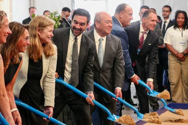 New York, NY- July 9: Mayor Zohran Mamdani Speaks Breaks Ground at American Express (Amex) Ceremony for a New Corporate Headquarters at 2 World Trade Center on July 9 2026 Credit: Camara Porter USA - ZUMAa123 20260709_zaa_a123_187 Copyright: xAdMediax