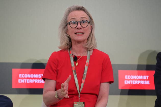 Second day of the 30th Annual Economist Government Roundtable in Athens Alice Wells, executive vice president of ExxonMobil Europe, speaks during the second day of the 30th Annual Economist Government Roundtable at the Grand Resort Lagonissi in Athens, Greece, on July 9, 2026. Athens Greece Copyright: xNicolasxKoutsokostasxNicolasxKoutsokostasx DSC_202607091044