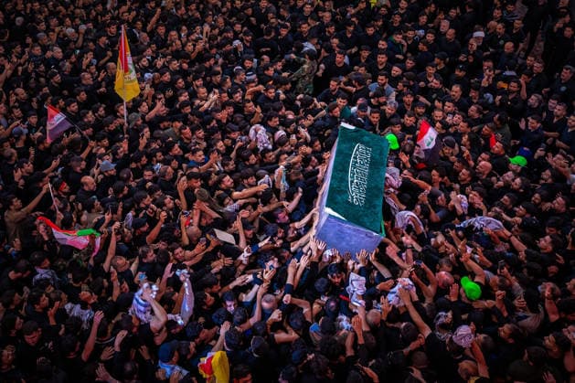 Mourners carry the coffin of Iran s late Supreme Leader Ayatollah Ali Khamenei in the city of Mashhad in Iran on Thursday, July 9, 2026. His body will be laid to rest at the shrine of Imam Reza, one of Iran s most revered Islamic sites. Khamenei and members of his family were killed on February 28 during U.S.-Israeli airstrikes at the onset of the war.  IRN2026070990 IranianxSupremexLeader SxOffice