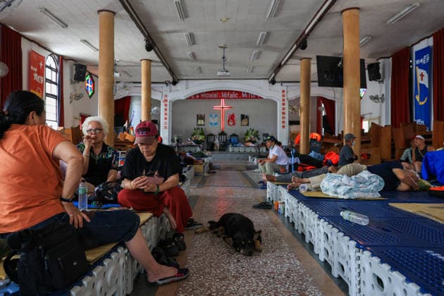 Typhoon Bavi sets to hit Taiwan after land, sea warnings issued HUALIEN COUNTY, TAIWAN – JULY 10: Residents of the flood-prone Guangfu Township take shelter at church, as Typhoon Bavi sets to hit the island today, in Guangfu Township, Hualien County, Taiwan, on July 10, 2026. People residing in flood-prone and low-lying areas across the island have been ordered to evacuate or take shelter as Typhoon Bavi is set to strike Taiwan with powerful winds and torrential rains, disrupting flights, school and work in several cities. The typhoon is expected to move toward China in the coming days. Daniel Ceng Anadolu Hualien Taiwan. Editorial use only. Please get in touch for any other usage.  Copyright: x2026xAnadoluxDanielxCengx