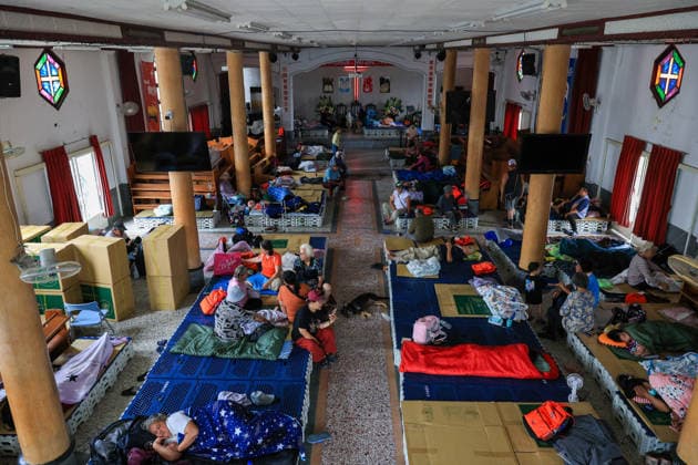 Typhoon Bavi sets to hit Taiwan after land, sea warnings issued HUALIEN COUNTY, TAIWAN – JULY 10: Residents of the flood-prone Guangfu Township take shelter at church, as Typhoon Bavi sets to hit the island today, in Guangfu Township, Hualien County, Taiwan, on July 10, 2026. People residing in flood-prone and low-lying areas across the island have been ordered to evacuate or take shelter as Typhoon Bavi is set to strike Taiwan with powerful winds and torrential rains, disrupting flights, school and work in several cities. The typhoon is expected to move toward China in the coming days. Daniel Ceng Anadolu Hualien Taiwan. Editorial use only. Please get in touch for any other usage.  Copyright: x2026xAnadoluxDanielxCengx