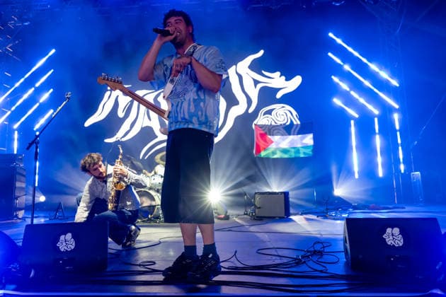 Pohoda festival day 2 in Trencin - 09 Jul 2026 Harry Wilkinson (R) from English rock band Maruja performs live on the stage during the Pohoda Festival 2026 at Airport Trencin. Pohoda festival the biggest open-air summer music festival in Slovakia, celebrates 30th anniversary. Trencin Slovakia Copyright: xTomasxTkacikx xSOPAxImagesx 20260709-Pohoda-day2-15