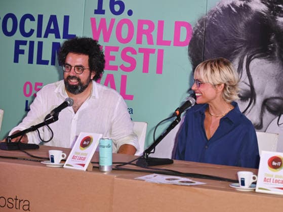 Micaela Ramazzotti receives the Lifetime Achievement Award at the 2026 Social Film Festival - 09 Jul 2026 Micaela Ramazzotti and Alessandro Savoia attend a press conference during the 2026 Social Film Festival. Vico Equense Italy Copyright: xAntoninoxD Espositox xSOPAxImagesx DSC_4684