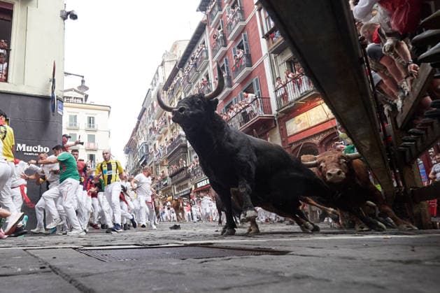 Fourth bull run of the 2026 San Fermín Festival, featuring bulls from the Álvaro Núnez ranch; the fourth bull run of the 2026 San Fermín Festival, on July 10, 2026, in Pamplona, Navarre, Spain. This year, bulls from the Álvaro Núnez ranch will headline the fourth running of the San Fermín Festival in Spain.  Copyright: xEduardoxSanzx 7656821
