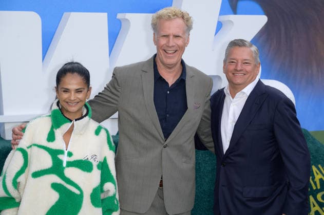 LOS ANGELES, USA, July 9, 2026: Bela Bajaria, Will Ferrell, and Ted Sarandos at the premiere of *The Hawk* at the Directors Village in Westwood. Photo by Paul Smith, Featureflash 458094, July 9, 2026, CA, Los Angeles  Copyright: xPaulxSmithx xFeaturesxFlashx xStarfacex STAR_458094_026