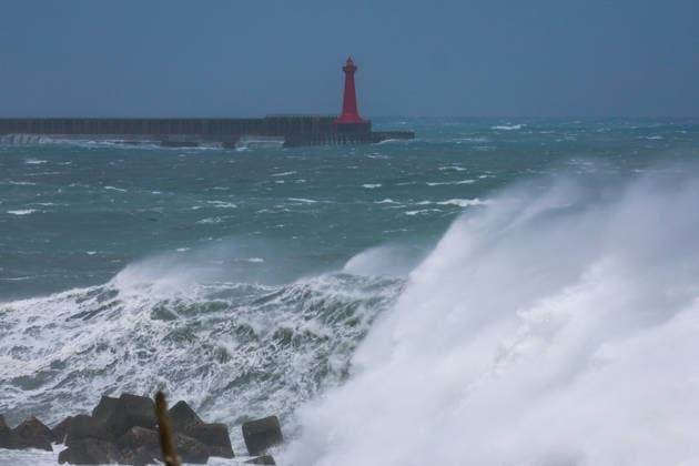 Typhoon Bavi sets to hit Taiwan after land, sea warnings issued HUALIEN CITY, TAIWAN – JULY 10: Violent waves batter the coast of Hualien City, as powerful Typhoon Bavi sets to hit the island, Hualien City, Taiwan, on July 10, 2026. People residing in flood-prone and low-lying areas across the island have been ordered to evacuate or take shelter as Typhoon Bavi is set to strike Taiwan with powerful winds and torrential rains, disrupting flights, school and work in several cities. The typhoon is expected to move toward China in the coming days. Daniel Ceng Anadolu Hualien Taiwan. Editorial use only. Please get in touch for any other usage.  Copyright: x2026xAnadoluxDanielxCengx