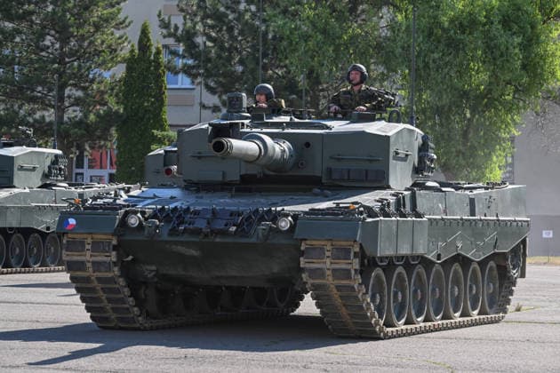 Ceremony of taking over last Leopard 2A4 tank by 73rd tank battalion took place in Praslavice, Czech Republic, on July 10, 2026. (CTKxPhoto LudekxPerina) CTKPhotoP2026071002610  CTKPhotoP2026071002610