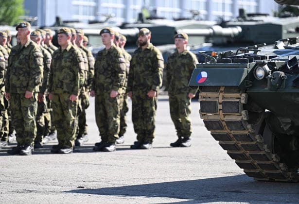 Ceremony of taking over last Leopard 2A4 tank by 73rd tank battalion took place in Praslavice, Czech Republic, on July 10, 2026. (CTKxPhoto LudekxPerina) CTKPhotoP2026071002688  CTKPhotoP2026071002688