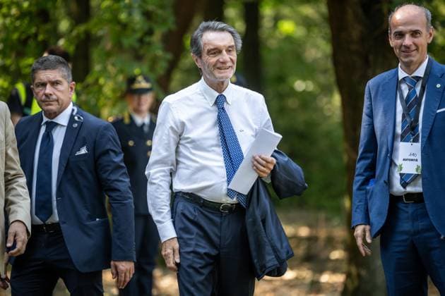 July 10, 2026, Seveso, Mb, Italy: Attilio Fontana at the Commemoration of the 50th Anniversary of the ICMESA Industrial Accident at the Bosco delle Querce in Seveso, 10 07 2026, Milan Seveso Italy  - ZUMAa289 20260710_zia_a289_011 Copyright: xNicolaxMarfisix xAgfx