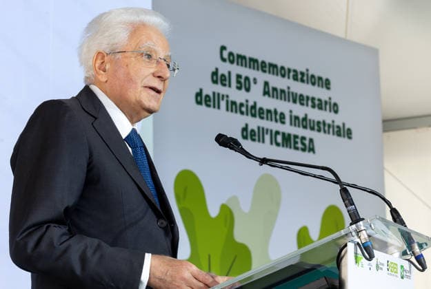 July 10, 2026, Seveso, Rome, Italy: President Sergio Mattarella during the commemoration on the occasion of the 50th anniversary of the industrial accident at ICMESA (Industrie Chimiche Meda SocietÃ¢oeoÂ¡ Azionaria), Seveso, 10 07 2026 Seveso Italy  - ZUMAa289 20260710_zia_a289_023 Copyright: xPaoloxGiandottix xAgfx