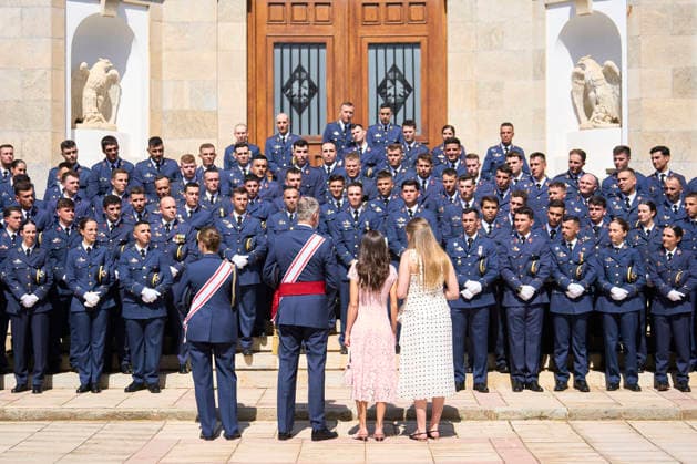 Spanish Royals attends the Presentation of Royal Employment Appointments at the General Academy of Air and Space King Felipe VI of Spain, Queen Letizia of Spain, Crown Princess Leonor, Princess Sofia attends the Presentation of Royal Employment Appointments at the General Academy of Air and Space at General Academy of Air and Space on July 10, 2026 in San Javier, Spain The Princess of Asturias has completed her military training at San Javier, having served in all three branches of the armed forces. This three-year training programme has prepared her to become the first woman to hold supreme command of the Armed Forces when she ascends to the throne. Photo by IMAGO MPG San Javier General Academy of Air and Space Murcia Spain  Copyright: xMPGx