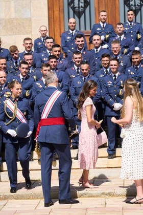 Spanish Royals attends the Presentation of Royal Employment Appointments at the General Academy of Air and Space King Felipe VI of Spain, Queen Letizia of Spain, Crown Princess Leonor, Princess Sofia attends the Presentation of Royal Employment Appointments at the General Academy of Air and Space at General Academy of Air and Space on July 10, 2026 in San Javier, Spain The Princess of Asturias has completed her military training at San Javier, having served in all three branches of the armed forces. This three-year training programme has prepared her to become the first woman to hold supreme command of the Armed Forces when she ascends to the throne. Photo by IMAGO MPG San Javier General Academy of Air and Space Murcia Spain  Copyright: xMPGx