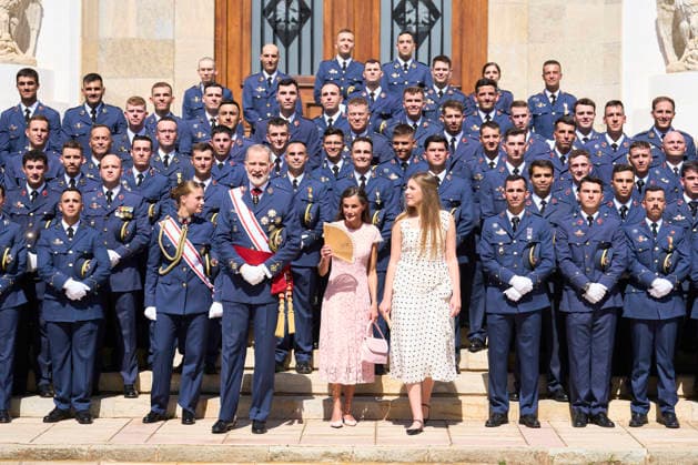 Spanish Royals attends the Presentation of Royal Employment Appointments at the General Academy of Air and Space King Felipe VI of Spain, Queen Letizia of Spain, Crown Princess Leonor, Princess Sofia attends the Presentation of Royal Employment Appointments at the General Academy of Air and Space at General Academy of Air and Space on July 10, 2026 in San Javier, Spain The Princess of Asturias has completed her military training at San Javier, having served in all three branches of the armed forces. This three-year training programme has prepared her to become the first woman to hold supreme command of the Armed Forces when she ascends to the throne. Photo by IMAGO MPG San Javier General Academy of Air and Space Murcia Spain  Copyright: xMPGx