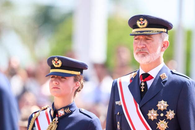 Spanish Royals attends the Presentation of Royal Employment Appointments at the General Academy of Air and Space King Felipe VI of Spain, Crown Princess Leonor attends the Presentation of Royal Employment Appointments at the General Academy of Air and Space at General Academy of Air and Space on July 10, 2026 in San Javier, Spain The Princess of Asturias has completed her military training at San Javier, having served in all three branches of the armed forces. This three-year training programme has prepared her to become the first woman to hold supreme command of the Armed Forces when she ascends to the throne. Photo by IMAGO MPG San Javier General Academy of Air and Space Murcia Spain  Copyright: xMPGx