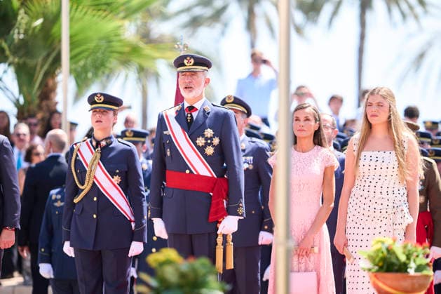 Spanish Royals attends the Presentation of Royal Employment Appointments at the General Academy of Air and Space King Felipe VI of Spain, Queen Letizia of Spain, Crown Princess Leonor, Princess Sofia attends the Presentation of Royal Employment Appointments at the General Academy of Air and Space at General Academy of Air and Space on July 10, 2026 in San Javier, Spain The Princess of Asturias has completed her military training at San Javier, having served in all three branches of the armed forces. This three-year training programme has prepared her to become the first woman to hold supreme command of the Armed Forces when she ascends to the throne. Photo by IMAGO MPG San Javier General Academy of Air and Space Murcia Spain  Copyright: xMPGx
