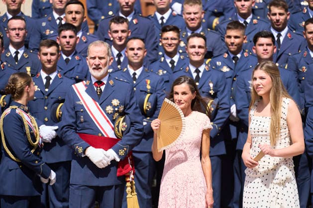 10-07-2026 Murcia King Felipe and Princess Leonor and Queen Letizia and Princess Sofia during the presentation of the royal commissions at the general air and space academy at Santiago de la Ribera in Murcia. No Spain Â  Copyright: xPPEx