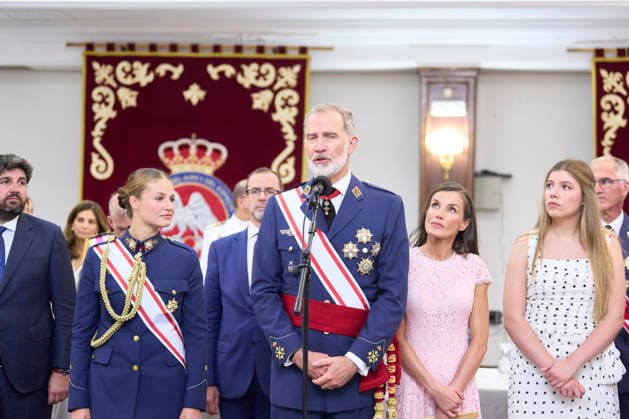 July 10, 2026, San Javier, Murcia, Spain: King Felipe VI of Spain, Queen Letizia of Spain, Crown Princess Leonor, Princess Sofia attends the Presentation of Royal Employment Appointments at the General Academy of Air and Space at General Academy of Air and Space on July 10, 2026 in San Javier, Spain .The Princess of Asturias has completed her military training at San Javier, having served in all three branches of the armed forces. This three-year training programme has prepared her to become the first woman to hold supreme command of the Armed Forces when she ascends to the throne. San Javier Spain  - ZUMAg15_ 20260710_zaf_g15_190 Copyright: xJackxAbuinx