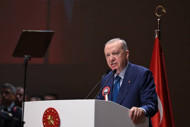 Turkish President Recep Tayyip Erdogan ISTANBUL, TURKIYE - JULY 10: Turkish President Recep Tayyip Erdogan speaks during the National Defense University Staff Officers’ Graduation Ceremony at the National Defense University in Istanbul, Turkiye, on July 10, 2026. Arif Hudaverdi Yaman Anadolu Istanbul Turkey. Editorial use only. Please get in touch for any other usage.  Copyright: x2026xAnadoluxArifxHudaverdixYamanx