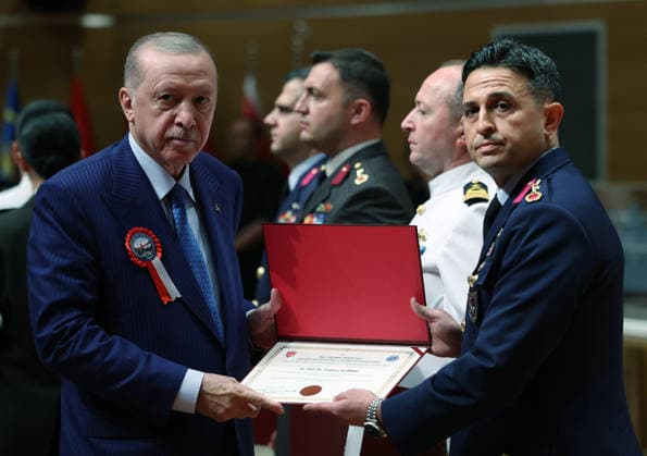 Turkish President Recep Tayyip Erdogan ISTANBUL, TURKIYE - JULY 10: (----EDITORIAL USE ONLY - MANDATORY CREDIT - TURKISH PRESIDENCY MUSTAFA KAMACI HANDOUT - NO MARKETING NO ADVERTISING CAMPAIGNS - DISTRIBUTED AS A SERVICE TO CLIENTS----) Turkish President Recep Tayyip Erdogan presents diplomas to high-ranking officers during the National Defense University Staff Officers’ Graduation Ceremony at the National Defense University in Istanbul, Turkiye, on July 10, 2026. TUR Presidency Mustafa Kamaci Handout Anadolu Istanbul Turkey. Editorial use only. Please get in touch for any other usage.  Copyright: x2026xAnadoluxTURxPresidencyx xMustafaxKamacix xHandoutx