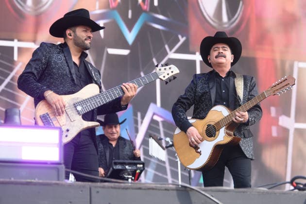 Los Tucanes de Tijuana Performs at BST Hyde Park, London, UK - Fri 10 Jul 2026 Bassist Luis Adrian Cazares Gomez and lead singer guitarist Mario Quintero Lara of Mexican band Los Tucanes de Tijuana performs on the Great Oak Stage at BST Hyde Park Festival in Hyde Park in London, England, UK on Friday 10 July 2026., Credit:Justin Ng Avalon UK, England, London, Hyde Park  Copyright: xJustinxNgx xAvalonx 1115728024