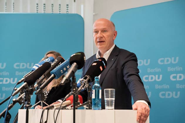 Berlin,10.07.2026,Berlins Regierender Bürgermeister Kai Wegner (CDU) wird bei der Abgeordnetenhauswahl am 20. September 2026 nicht erneut als Spitzenkandidat der CDU antreten. Das gab er am Freitagnachmittag auf einer kurzfristig anberaumten Pressekonferenz bekannt. Mit diesem Schritt reagiert Wegner auf den wachsenden Druck und die zunehmenden Rücktrittsforderungen aus den eigenen Reihen. *** Berlin, July 10, 2026,Berlin’s Governing Mayor Kai Wegner (CDU) will not run again as the CDU’s top candidate in the House of Representatives election on September 20, 2026. He announced this on Friday afternoon at a press conference called on short notice. With this move, Wegner is responding to growing pressure and the increasing calls for his re