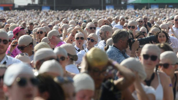 Bald Cap World Record Attempt at BST Hyde Park, London, UK - Fri 10 Jul 2026 Crowd members wear bald caps as part of a World Record Attempt for the largest gathering of people wearing bald caps (to look like American artist Pitbull) BST Hyde Park Festival in Hyde Park in London, England, UK on Friday 10 July 2026., Credit:Justin Ng Avalon UK, England, London, Hyde Park  Copyright: xJustinxNgx xAvalonx 1115748652