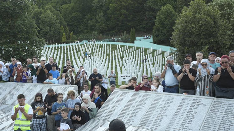 Peace March participants arrive in Potocari to honor Srebrenica genocide victims SREBRENICA, BOSNIA AND HERZEGOVINA - JULY 10: More than 6,300 participants in the Peace March arrive at the Srebrenica Memorial Center in Potocari after a three-day, 100-kilometer hike to attend the commemoration marking the 31st anniversary of the 1995 Srebrenica genocide in Srebrenica, Bosnia and Herzegovina, on July 10, 2026. Participants retraced the route taken by Bosniaks fleeing Srebrenica in July 1995 in an attempt to reach the free territories of Tuzla or Kladanj. The march brought together young people and participants from around the world to honor the victims of the genocide and reaffirm the commitment that such atrocities should never happen again.  Copyright: x2026xAnadoluxSamirxJordamovicx