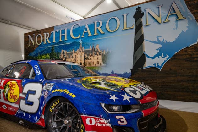 July 10, 2026, Washington, District Of Columbia, United States: A NASCAR race car is displayed at the North Carolina exhibit during the final day of the Great American State Fair on the National Mall in Washington, D.C. Washington United States  - ZUMAk206 20260710_znp_k206_019 Copyright: xMattxKaminskyx