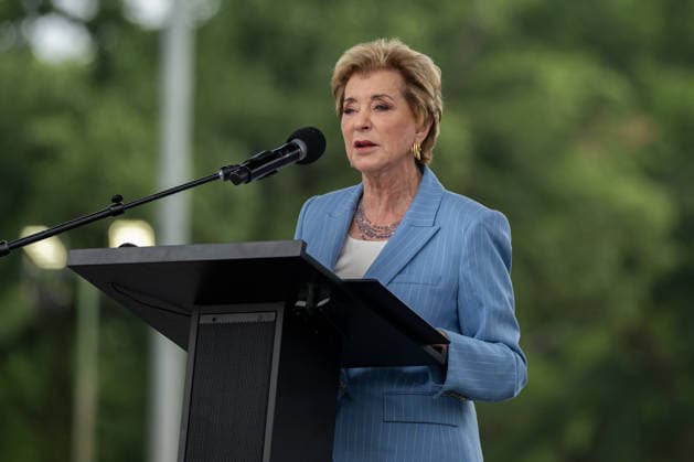 July 10, 2026, Washington, District Of Columbia, United States: U.S. Secretary of Education LINDA McMAHON greets visitors during the final day of the Great American State Fair on the National Mall in Washington, D.C. Washington United States  - ZUMAk206 20260710_znp_k206_026 Copyright: xMattxKaminskyx