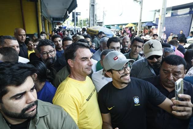 RECORD DATE NOT STATED Senator and presidential pre-candidate Flavio Bolsonaro visits Fortaleza. Fortaleza (CE), 10 07 2026 - Politics Elections Flavio Bolsonaro - Senator and pre-candidate for the presidency of the republic, Flavio Bolsonaro (PL), visits the city of Fortaleza this Friday, July 10, 2026, to fulfill a political agenda focused on electoral strategies and public security.(Foto: Lc Moreira Thenews2 imago images) Senator and presidential pre-candidate Flavio Bolsonaro visits Fortaleza.  Copyright: xLCxMoreirax