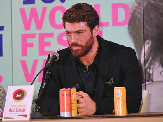 Can Yaman was a guest and awarded as Best International Social Actor at the 2026 Social Film Festival. Can Yaman speaks to journalists at the 2026 Social Film Festival conference. Vico Equense Italy Copyright: xAntoninoxD’Espositox xSOPAxImagesx DSC_6180