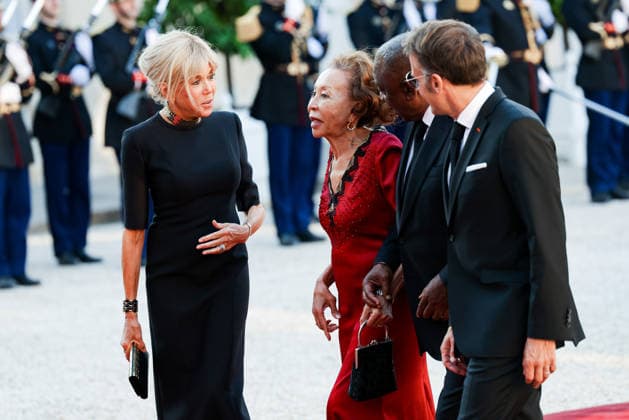 South African President Cyril Ramaphosa, South African First Lady Tshepo Motsepe, French President Emmanuel Macron, and French First Lady Brigitte Macron pose at the Élysée Palace on July 10, 2026, in Paris, France 458119 2026 07 10  Copyright: xLionelxGuericolasx xStarfacex STAR_458119_051