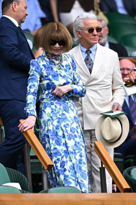 2026 Wimbledon - Semi-Final - Anna Wintour in the Stands Designer Anna Wintour durinh the semi final match at the 2026 Wimbledon Championships at the AELTC in London, Great Britain, on July 10, 2026. Photo by Corinne Dubreuil ABACAPRESS.COM LONDON United Kingdom  Copyright: xDubreuilxCorinne ABACAx