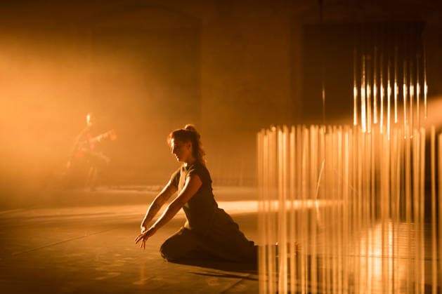 The performance Smoke and Mirrors by Italian dancer Francesca Amy Amante (pictured) and Czech flamenco guitarist Filip Zubak at the Tanecni Lipnice festival (Lipnice Dance Festival) took place at Lipnice nad Sazavou Castle, Czech Republic, on July 10, 2026. (CTKxPhoto JaroslavxSvoboda) CTKPhotoP2026071007818  CTKPhotoP2026071007818