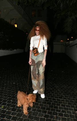 Winnie Harlow walks her dog Roux, Los Angeles, USA, 10 July 2026 Winnie Harlow takes her dog Roux for an evening walk to escape the heat, Los Angeles, USA, 10 July 2026., Credit:MHD Avalon  Copyright: xMHDx xAvalonx 1115904741