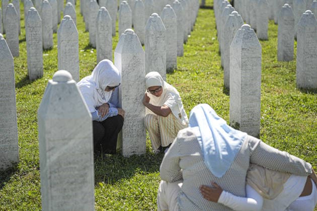 Bosnia prepares to bury 10 Srebrenica genocide victims on 31st anniversary POTOCARI, BOSNIA AND HERZEGOVINA – JULY 10: Relatives of victims of the 1995 Srebrenica genocide pray at the graves of their loved ones at the Potocari Memorial Cemetery in Potocari, Bosnia and Herzegovina, on July 10, 2026. Ten newly identified Bosniak victims of the genocide are to be laid to rest following funeral prayers later in the day during the annual collective burial ceremony. More than three decades after the genocide, newly identified victims continue to be buried each year after DNA identification and forensic examinations. Samir Jordamovic Anadolu Potocari Bosnia and Herzegovina. Editorial use only. Please get in touch for any other usage.  Copyright: x2026xAnadoluxSamirxJordamovicx