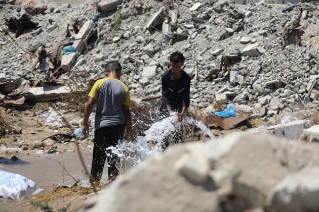 Displaced Palestinians endure harsh living conditions in eastern Gaza City Displaced Palestinians struggle to continue their daily lives inside worn-out tents erected near buildings destroyed by the war in the al-Zarqa area, east of Gaza City, on July 11, 2026. The scene coincides with World Population Day as displaced families continue to face shortages of water and food, deteriorating sanitation and healthcare services, and the widespread collapse of essential infrastructure amid the ongoing impact of the war. Photo by Bilal Osama apaimages Gaza city Gaza Strip Palestinian Territory 110726_Gaza_BO_00(92) Copyright: xapaimagesxBilalxOsamax xapaimagesx