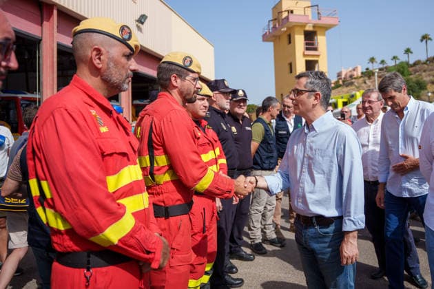 Bolanos Visits the Forward Command Post in Turre, Almería. Photo of the Forward Command Post set up in Turre, Almería, in response to the Los Gallardos fire. July 11, 2026, in Almería, Andalusia, Spain Visit to the Forward Command Post for the Los Gallardos fire in Almería by the Minister of the Presidency, Justice, and Relations with Parliament, Félix Bolanos, alongside the Regional Minister of the Presidency, Emergencies, and Health of the Regional Government of Andalusia, Antonio Sanz, and the Spanish Government Delegate in Andalusia, Pedro Fernández. July 11, 2026. Europa Press. July 11, 2026. Almería, Almería, Spain  Copyright: xEuropaxPressx 7659107