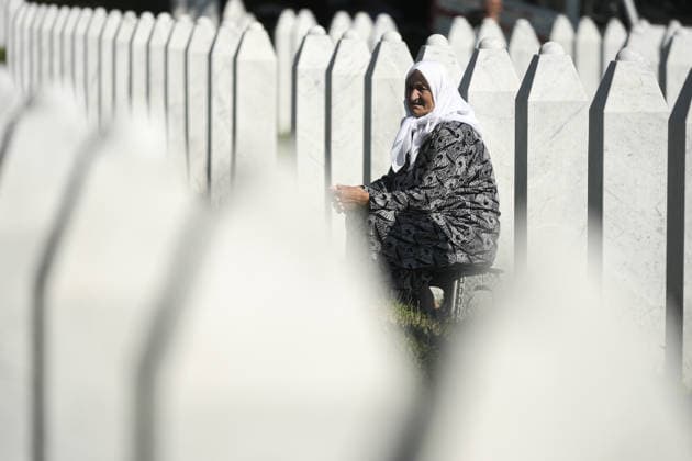 Thousands gather in Srebrenica to mark 31st anniversary of genocide as 10 more victims laid to rest POTOCARI, BOSNIA AND HERZEGOVINA - JULY 11: Relatives of victims of the 1995 Srebrenica genocide pray at the graves of their loved ones at the Potocari Memorial Cemetery in Potocari, Bosnia and Herzegovina, on July 11, 2026. Thousands of mourners, survivors, foreign dignitaries and religious leaders gathered Saturday at the Srebrenica-Potocari Memorial Center to mark the 31st anniversary of the Srebrenica genocide as the remains of 10 newly identified victims were laid to rest. The collective funeral, held every July 11, remains one of Bosnia and Herzegovina’s most solemn commemorations, as families continue burying loved ones whose remains a  Copyright: x2026xAnadoluxSamirxJordamovicx