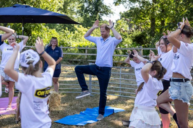 Prince Harry at Scotty s Summer Festival Prince Harry taking part in Goat Yoga Prince Harry taking part in Scotty s Summer Festival at Maxstoke Castle, Birmingham . Scotty s is a military bereavement charity that provides relief from the effects of grief for bereaved military children and young people who have experienced the death of a parent who served in the British Forces. 11 July 2026, Credit:Heathcliff O Malley for the Telegraph PA ROTA - B68 Avalon  Copyright: xHeathcliffxO MalleyxforxthexTelegraphx xPAxROTAx-xB68x xAvalonx 1115961862