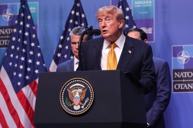 July 8, 2026, Ankara, Turkey: Donald Trump, President of United States, speaks at the press conference during the 2026 NATO Ankara Summit in Ankara, Turkiye, on July 8th, 2026. Ankara Turkey - ZUMAz156 20260708_zip_z156_024 Copyright: xBeataxZawrzelx
