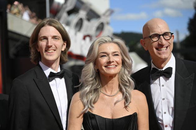 The final day of the 60th Karlovy Vary International Film Festival, on July 11, 2026. Model Pavlina Porizkova (center). On the right is her partner Jeff Greenstein, on the left is her son Oliver Orion Ocasek. (CTKxPhoto KaterinaxSulova) CTKPhotoP2026071103953  CTKPhotoP2026071103953