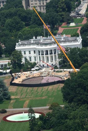 WASHINGTON, D.C. - JULY 11: View of the White House Helipad Construction on July 11, 2026 in Washington, D.C. Copyright: xmpi34 MediaPunchx