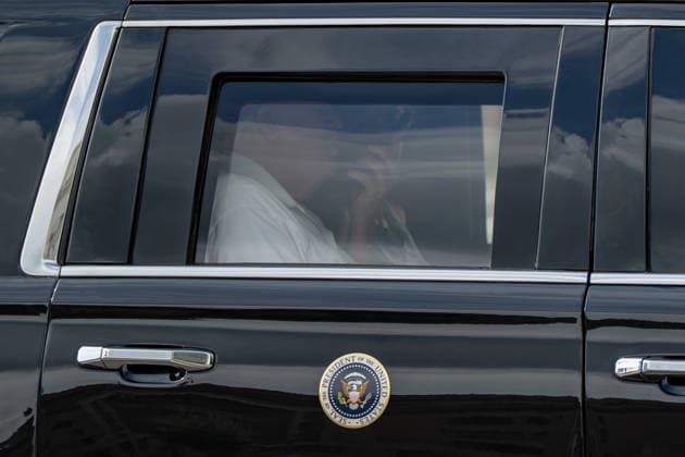 July 11, 2026, Washington, District Of Columbia, United States: U.S. President DONALD TRUMP returns to the White House after spending the day at Trump National Golf Club. Washington United States  - ZUMAk206 20260711_znp_k206_002 Copyright: xMattxKaminskyx