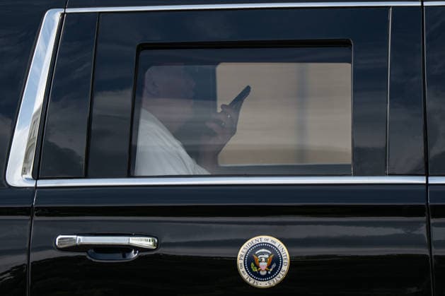 July 11, 2026, Washington, District Of Columbia, United States: U.S. President DONALD TRUMP returns to the White House after spending the day at Trump National Golf Club. Washington United States  - ZUMAk206 20260711_znp_k206_005 Copyright: xMattxKaminskyx
