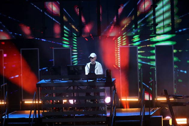 Chris Lowe von der Band Pet Shop Boys bei einem Konzert in der Waldbühne in Berlin, 11. Juli 2026. Pet Shop Boys Konzert Berlin *** Chris Lowe of the band Pet Shop Boys at a concert at the Waldbühne in Berlin, July 11, 2026 Pet Shop Boys Concert Berlin