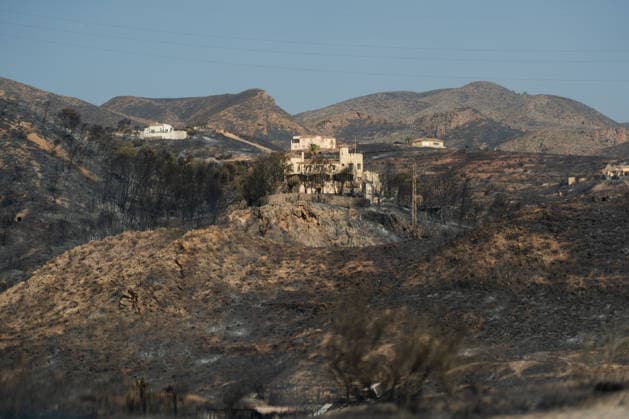 At least 12 dead in Los Gallardos wildfire in Almería, southern Spain - 11 Jul 2026 General view of a house surrounded by the wildfire. The Los Gallardos wildfire in Almería, Spain, has left 12 people dead, 7 people missing, and more than 6,000 hectares burned. On the ground, around 540 personnel deployed by the Spanish Government are involved in the response, including members of the Civil Guard, Civil Protection, and the Military Emergency Unit (UME). Los Gallardos Spain Copyright: xFrancisxGonzalezx xSOPAxImagesx INCENDIO-ALMERIA-20260711-FRANCIS-002