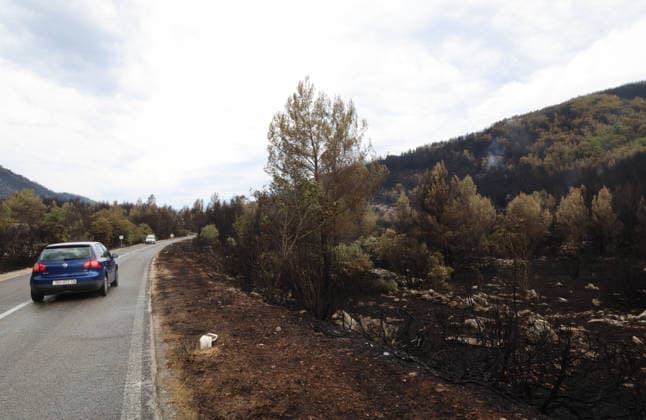 The morning after a major wildfire breaks out on Korcula Island between Smokvica and Blato The morning after a major wildfire breaks out on Korcula Island. When the rain stopped, the extent of the big fire came to light. Firefighters on the ground, with the help of the air force, repair the fires wherever possible. Burnt olive groves, vineyards, orchards and farmhouses are frightening scenes on the island of Korcula, Croatia, on July 12 2026.  IvoxCagalj PIXSELL